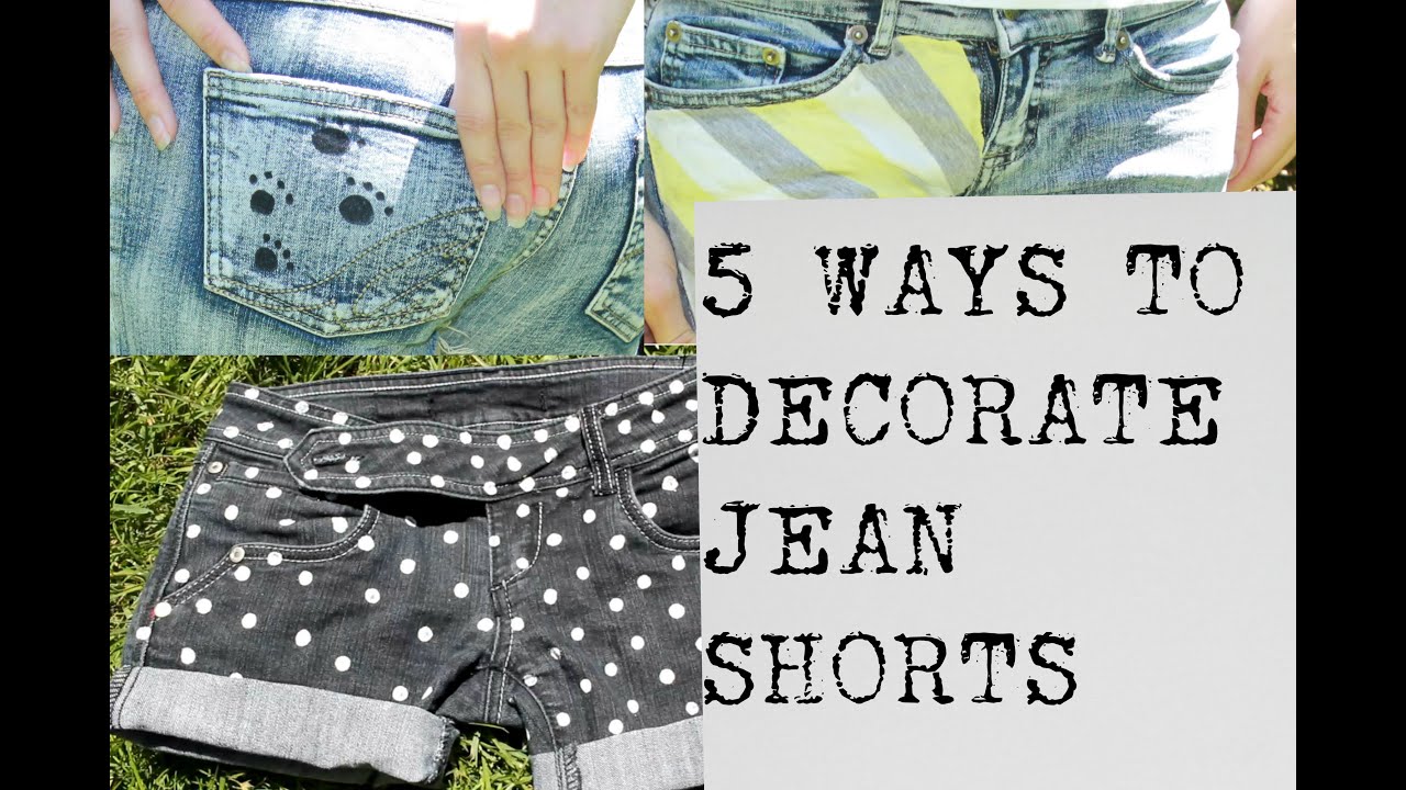 5 Easy Jean Shorts Projects | Decorate Denim Shorts! ✿ No Sewing DIY ✿