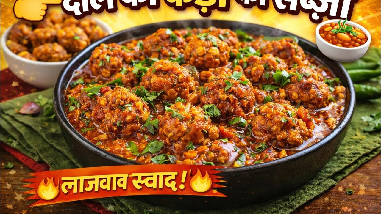 दाल की बड़ी की स्वादिष्ट सब्ज़ी 😋 | आसान घरेलू रेसिपी | Dal Badi Sabji Recipe in Hindi