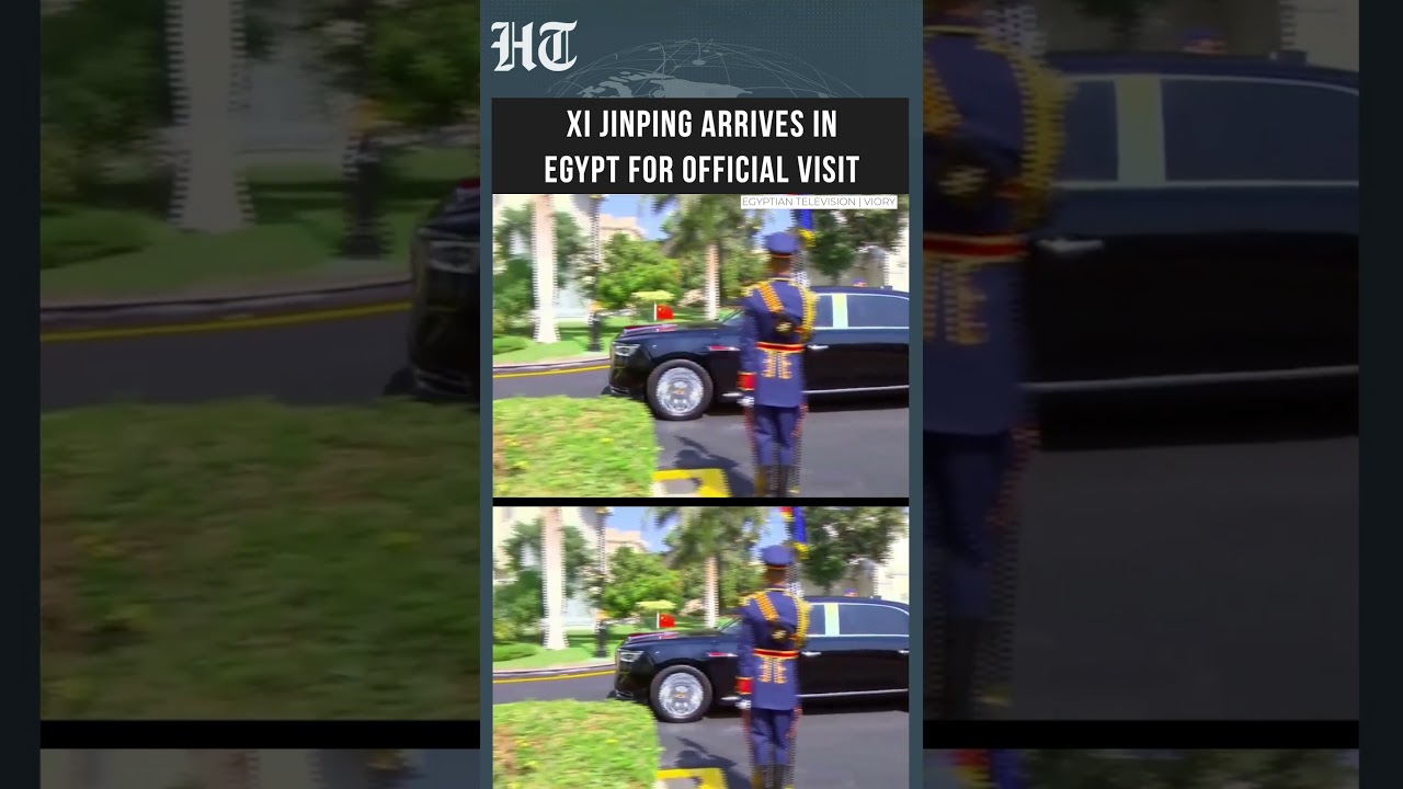 Xi Jinping Arrives in Egypt, Sisi Hosts Chinese President at Cairo Palace #shorts