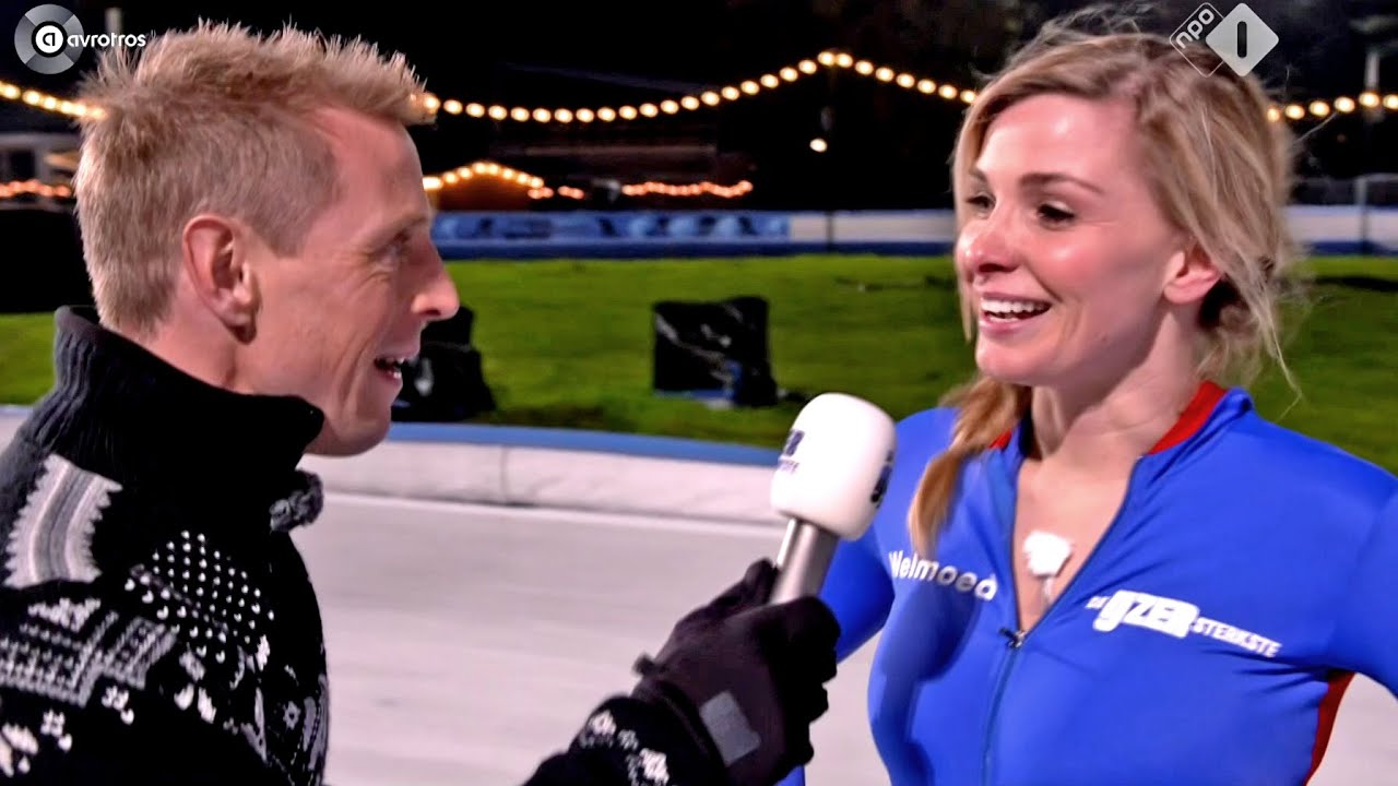 Welmoed Sijtsma via de 1000 meter naar de finale van het schaatsprogramma 'De ijzersterkste'!