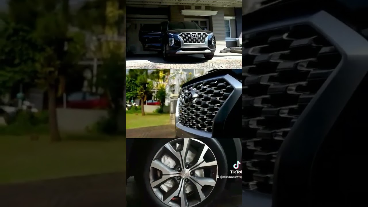 Hyundai Palisade Satin Black Gold 🥰😍 #wrapping #sticker #hyundaipalisade #wrappingsticker