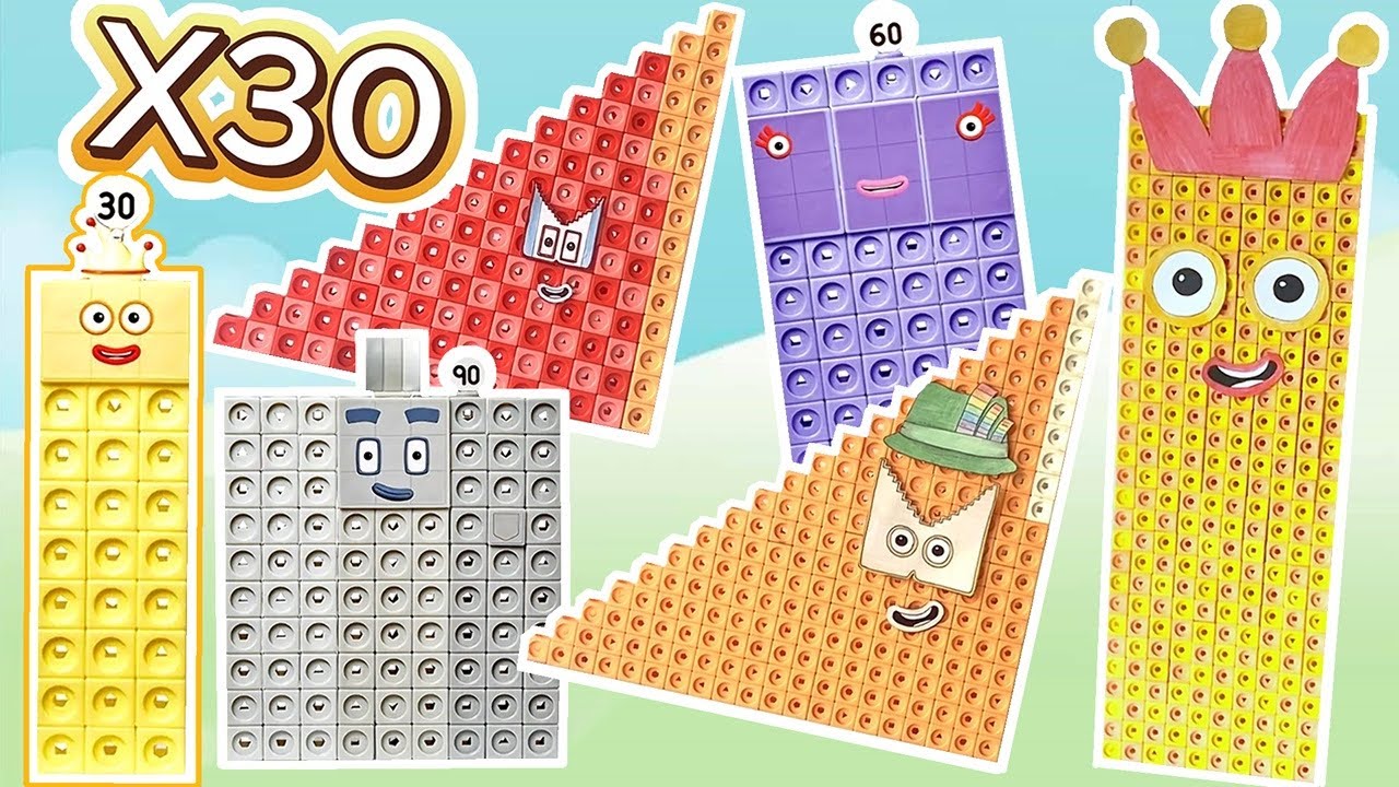 Таблица умножения на тридцать от Numberblocks | Таблица умножения на тридцать от Numberblock Math...