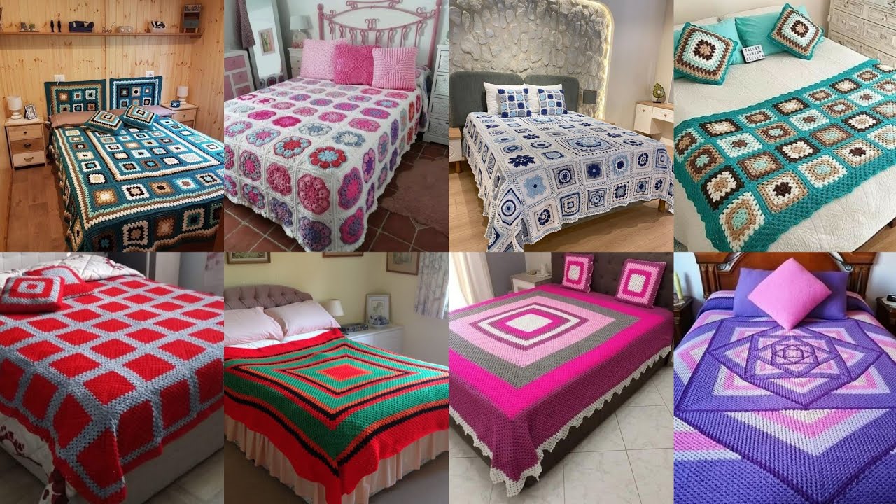Very Impressive Free Crochet Patterns Crochet 🧶 Badsheet With Cushion Cover Latest Design For 2026#