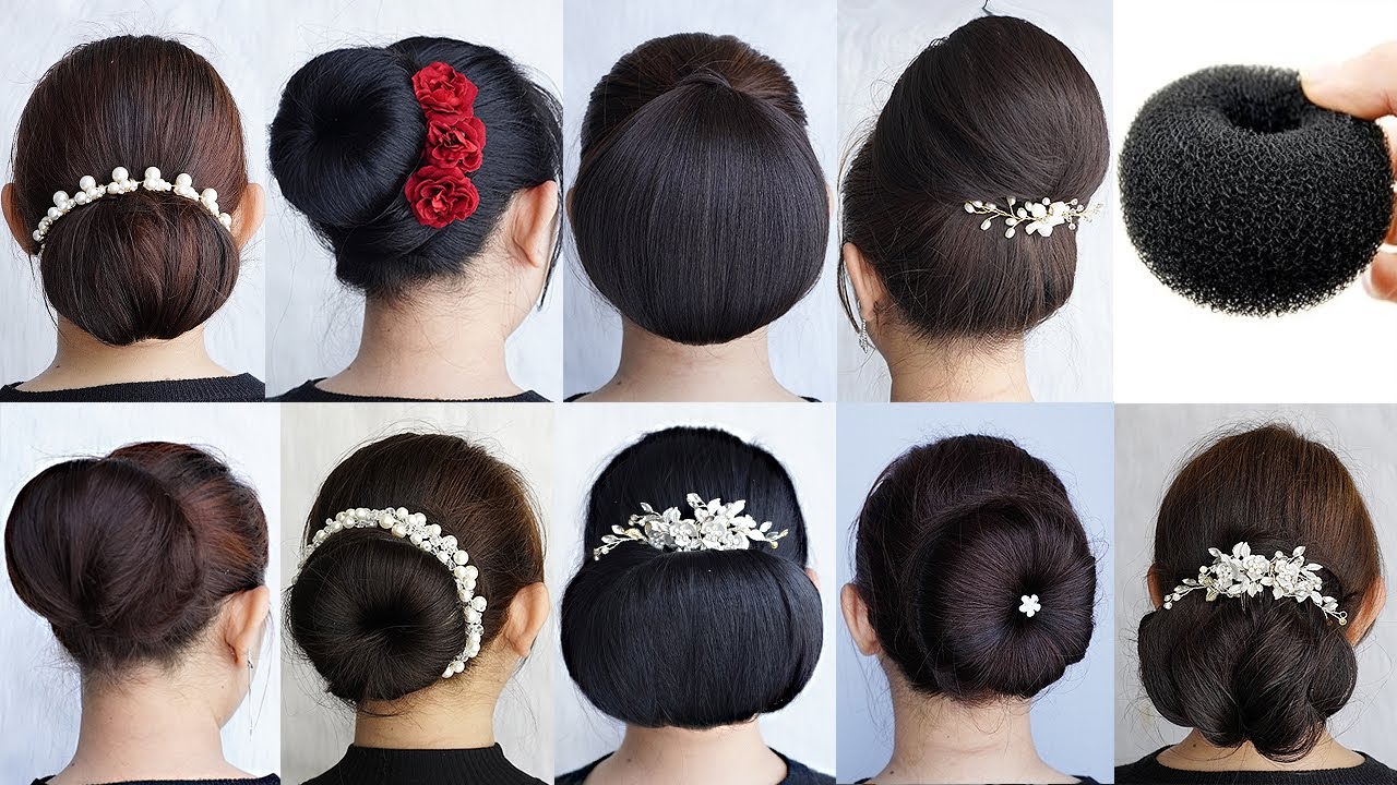 9 Self Bun Hairstyles With 1 Donut | Simple And Easy Hairstyles For Ladies