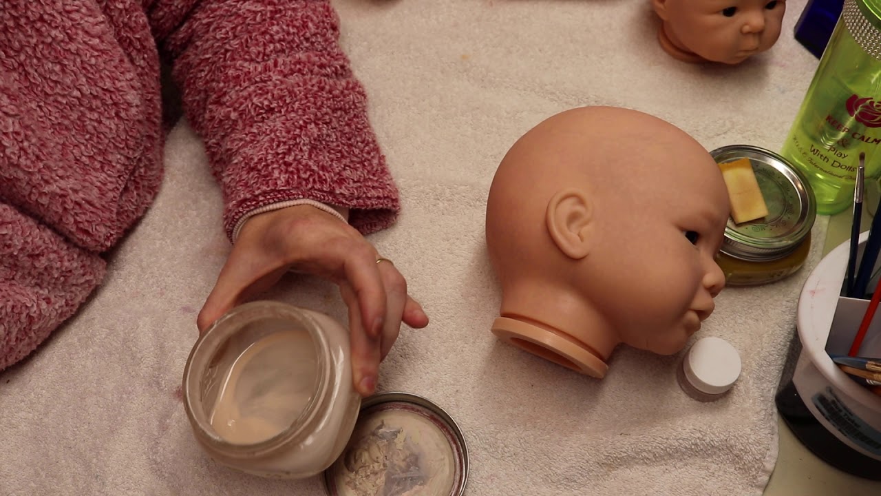 Asian Skin Tones Reborning Tutorial: Step 8a Cream Mottling on Amaya