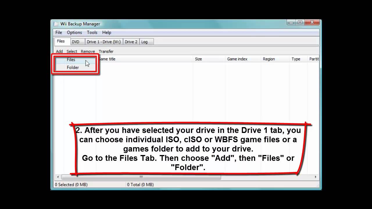 How to Format your drive to WBFS, add wii games to your drive and playing on your wii by a Drive|Wii