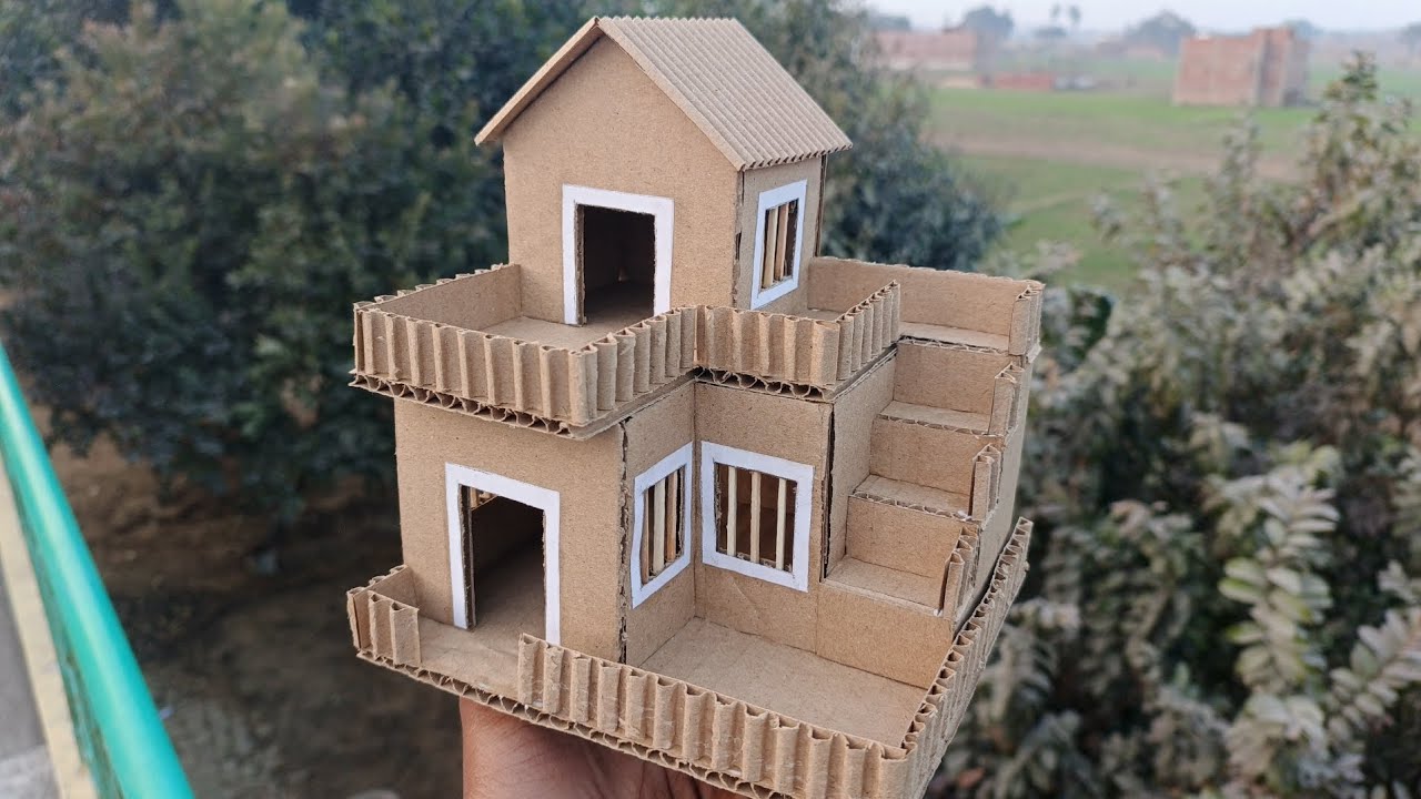 How to make a beautiful house with cardboard | #house #craft #DIY