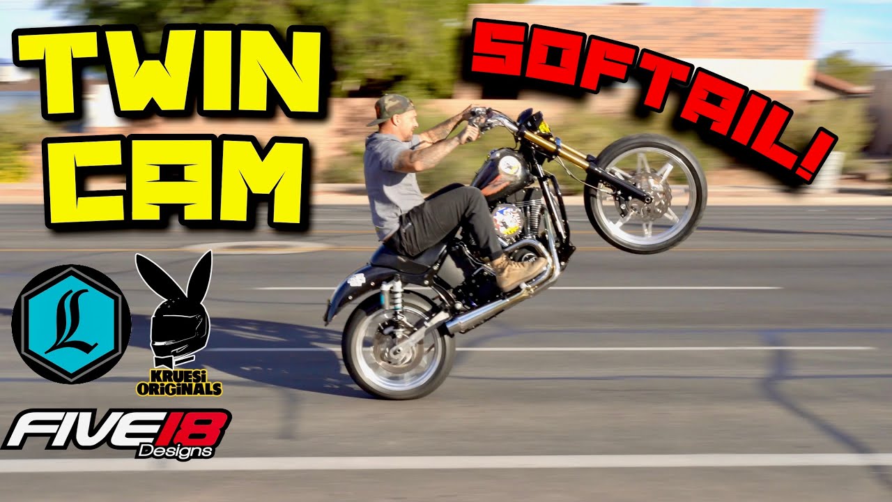Stuntail swingarm is complete. Can we wheelie it??? softail night train harley davidson