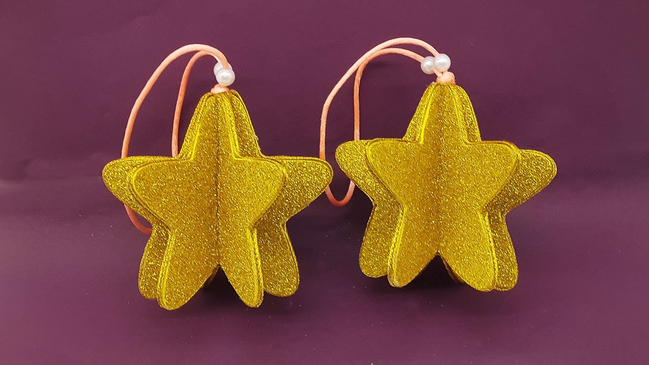 ⭐ Christmas 3D Decoration ⭐ Christmas Ornaments Star with Glitter Foam Paper