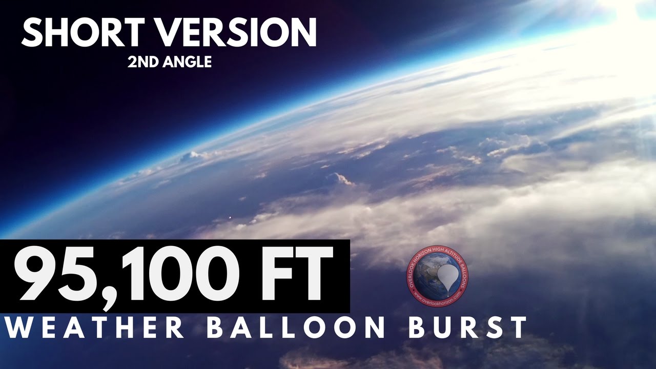 GoPro Weather Balloon Burst at 95,100 FT | Rear View | OLHZN-4