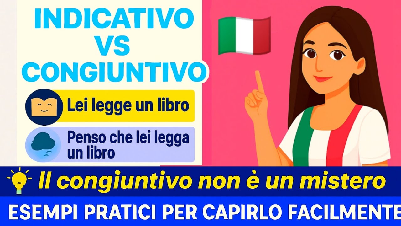 Cos&rsquo;&egrave; il Congiuntivo? Guida Facile con Frasi a Confronto   🇮🇹 شرح  | Indicativo Vs Congiuntivo 
