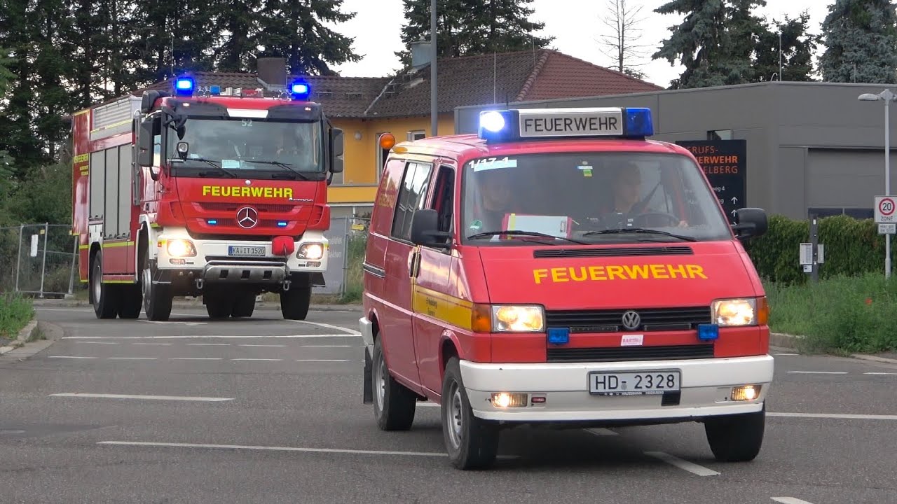 [Höhenrettung Werkfeuerwehr KIT] - Einsatzfahrten zu Paraglider-Absturz in Heidelberg 