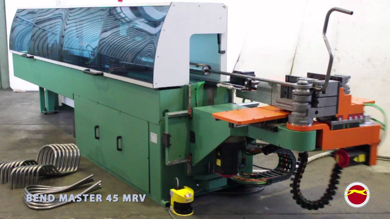 Tube bender bending left right on 10 CNC Axes under Fanuc Control from Pedrazzoli.mpg
