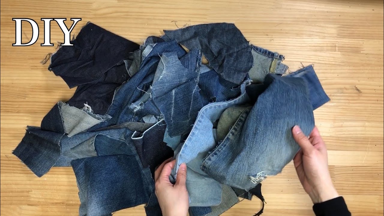 DIY Scraps Old Jeans Sewing Idea. You can create a masterpiece by using scrap fabric.