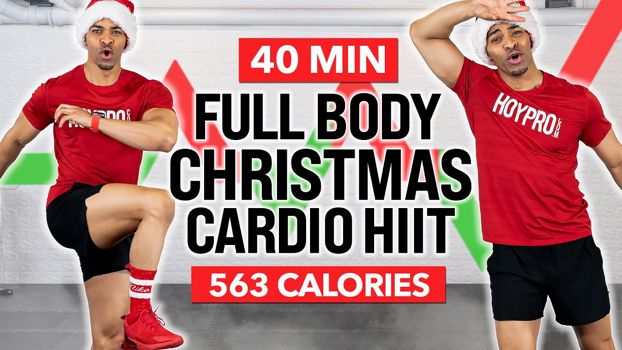 40 MIN Full Body Christmas Cardio HIIT Workout 🔥 Burn 500 Calories - No Equipment, No Repeat