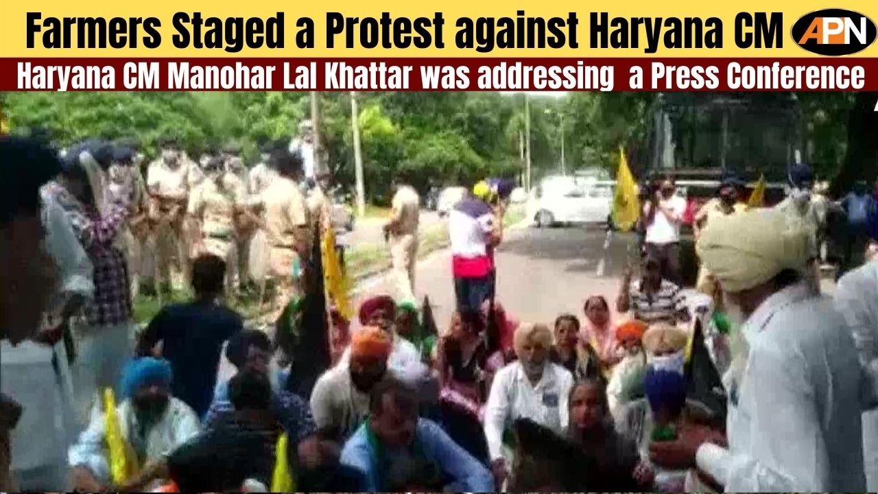Farmers Staged a Protest Against Haryana CM Manohar Lal Khattar