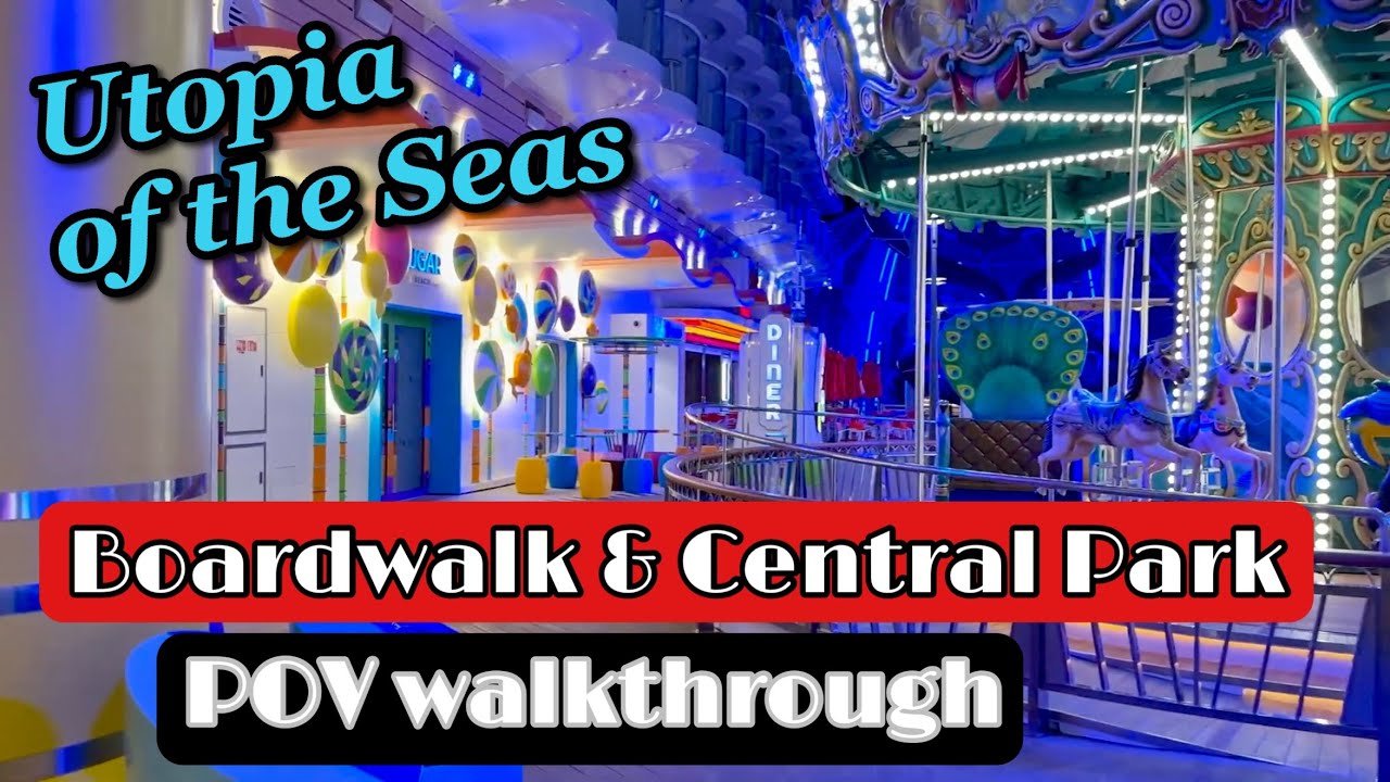 Utopia of the Seas BRAND NEW Ship 2024 | POV Walkthrough of Boardwalk and Central Park | Oasis Class