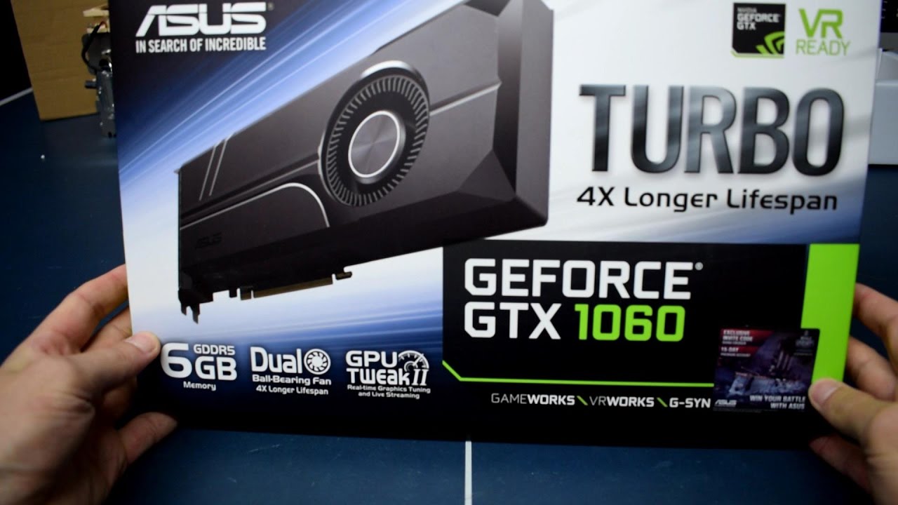 ASUS GeForce GTX 1060 6GB TURBO - UNBOXING, Max Temp & Clocks
