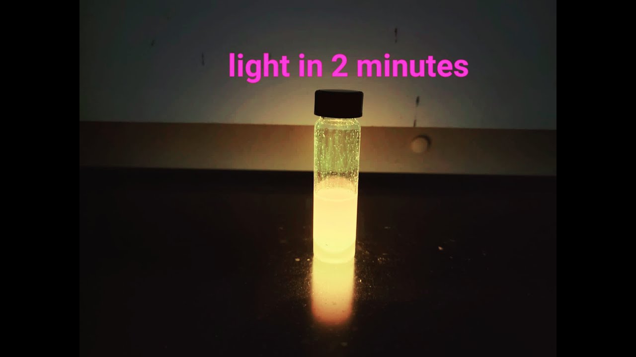 No Batteries, no current and light in 2 minutes using chemical energy.