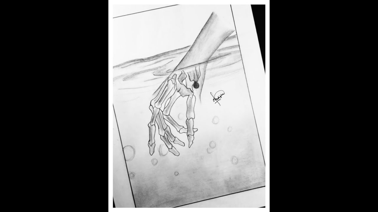 How to draw pencil drawing ||human finger in water || it's amazing draw ||step by step.