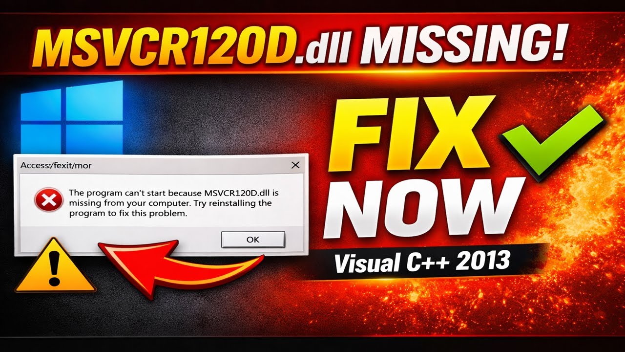 How to Fix MSVCR120D.dll Missing Error in Windows 10/11 ✅ (2026 Updated)