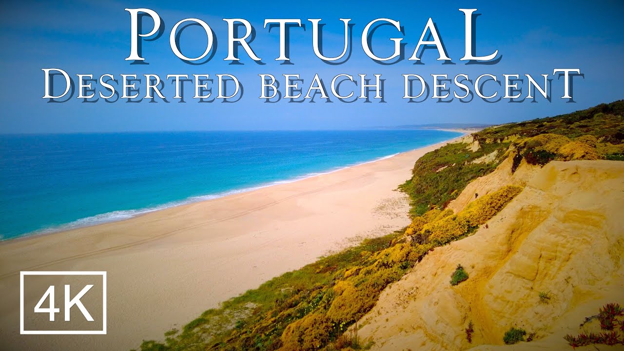 Deserted Beach Descent: Praia do Rio da Prata, Meco - Portugal 2021 [4K 60fps] ASMR