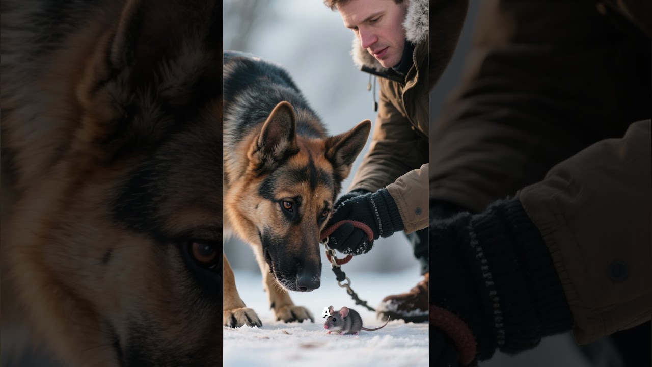 German Shepherd Protects Freezing Baby Mouse | Strength in Gentle Love 