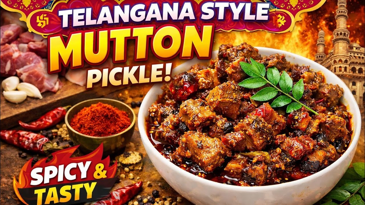 Telangana style mutton pickle ❤️‍🔥 || Home made || spicy & Tasty 