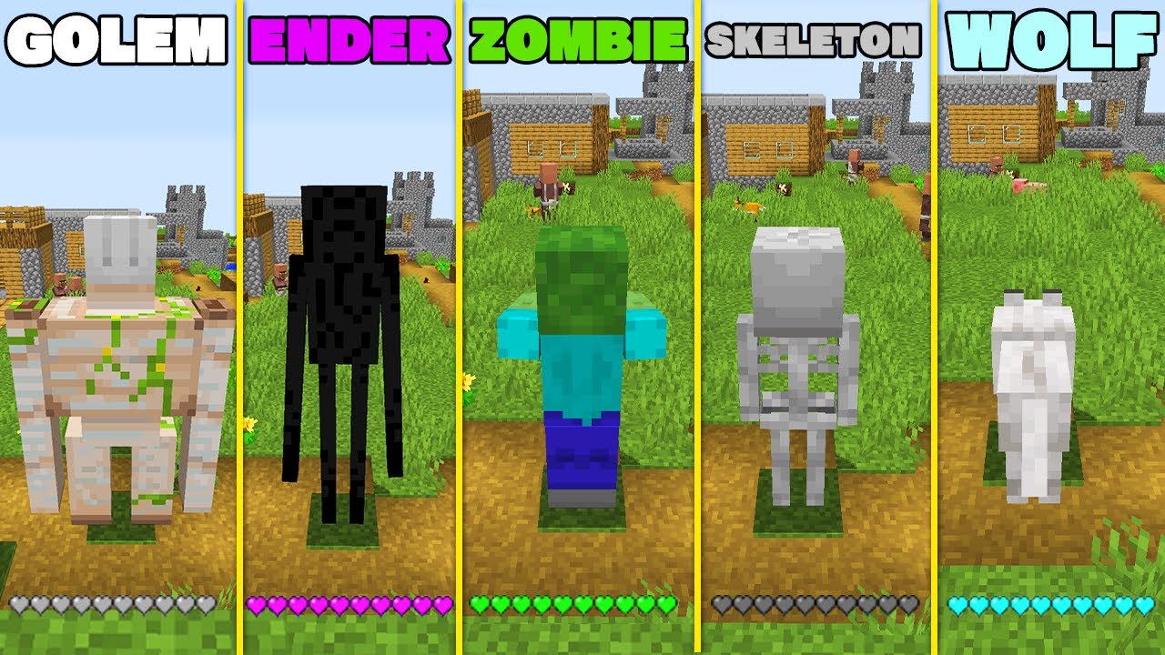 Minecraft HOW to play ZOMBIE ENDERMAN CREEPER GOLEM ALL EPISODE in Minecraft NOOB VS PRO