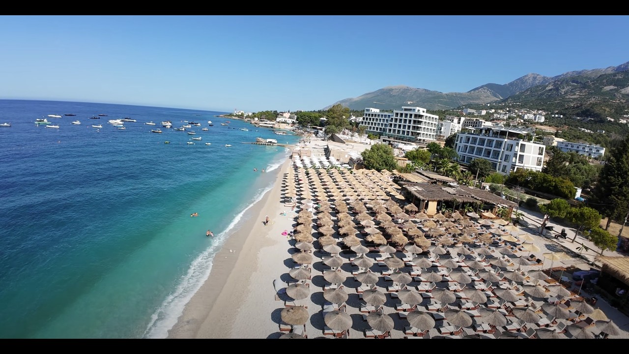 Morning on Dhermi Beach in the Middle of Summer 🇦🇱 #drone  #albanianriviera  #albaniatravel