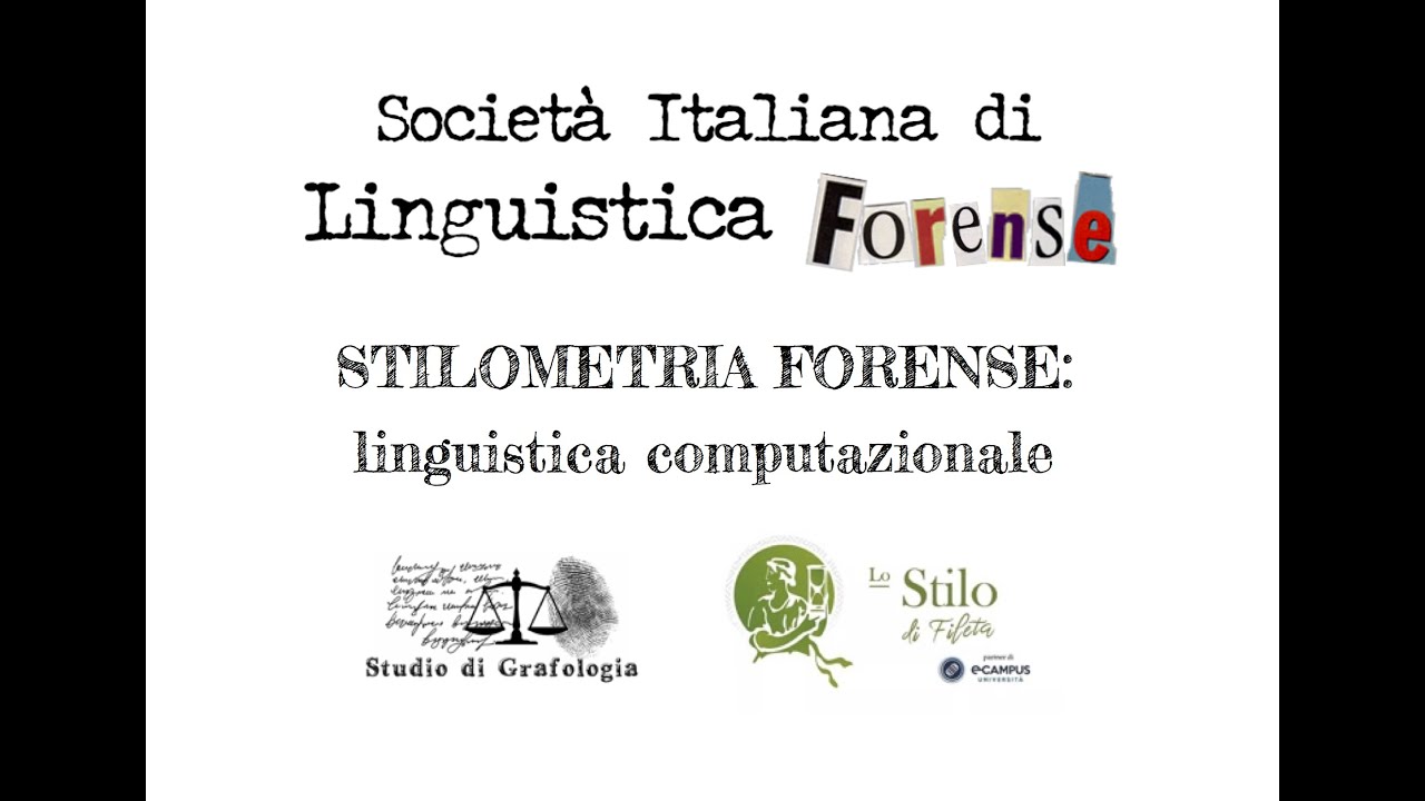 Linguistica forense, linguistica computazionale e stilometria 2/8