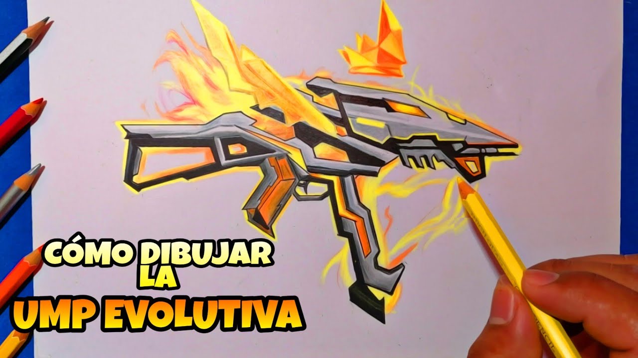 CÓMO DIBUJAR LA UMP EVOLUTIVA PASO A PASO *EXPLICADO* || DIBUJOS DE FREE FIRE