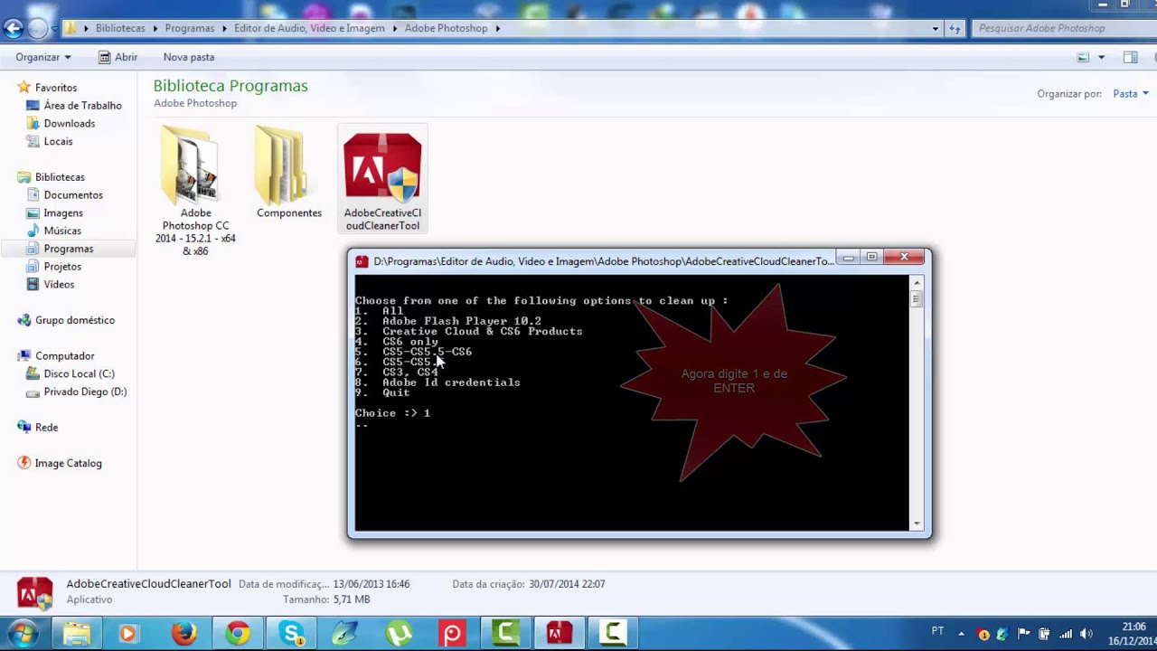 Como usar o programa Adobe Creative Cloud Cleaner Tool!