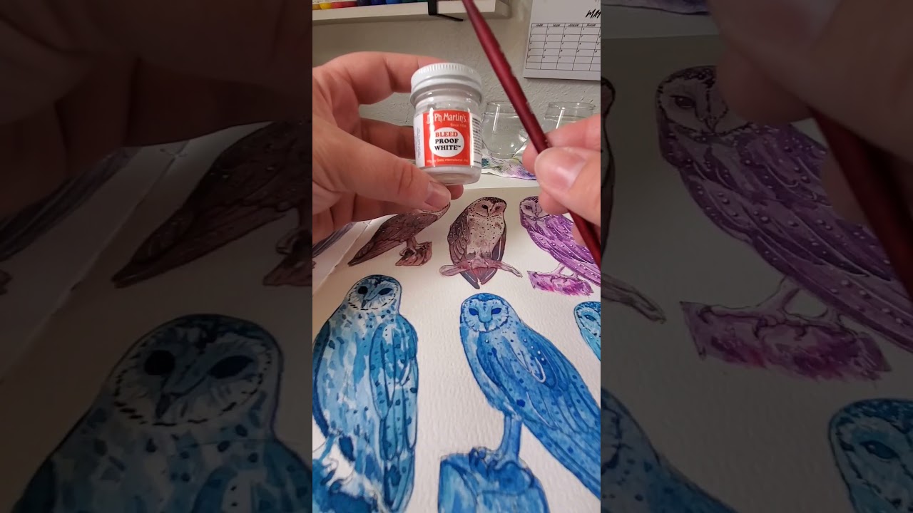 Favorite White Ink. #watercolors #owls #WhiteInk #Ink #Art #Sketchbook #ArtHighlights #Owl