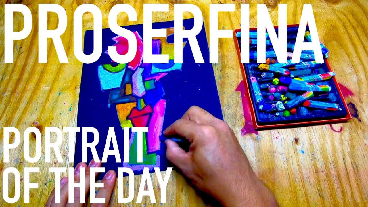 #69 PROSERFINA / Pastel on Sand Paper/ Portrait of the Day / How To Do Cubism Art / Easy & Relaxing