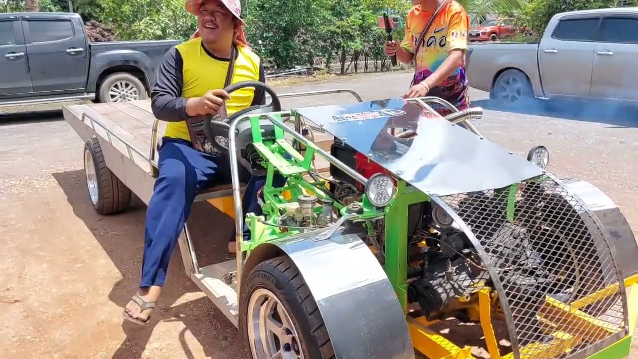 ไม่น่าเชื่อว่าอีแต๋นใส่เกียร์รถเก๋งวิ่่งได้เป็นร้อย โคตรแรง