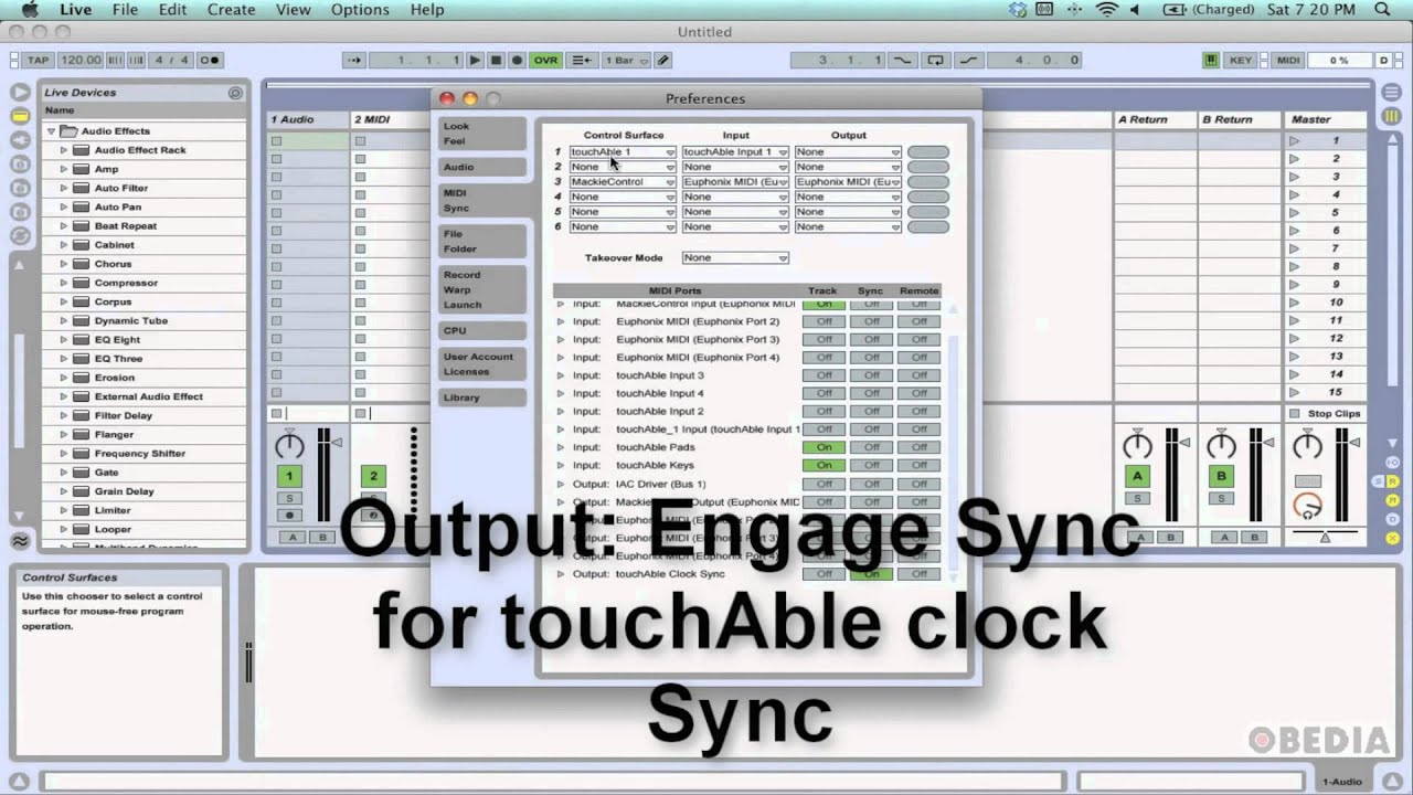 touchAble 1.3 Mac setup - Ableton Live controller