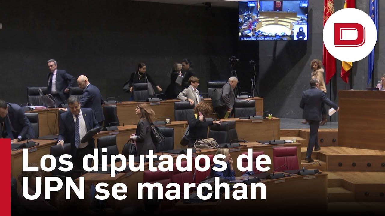Los diputados de UPN abandonan el Parlamento de Navarra por la moción de censura en Pamplona