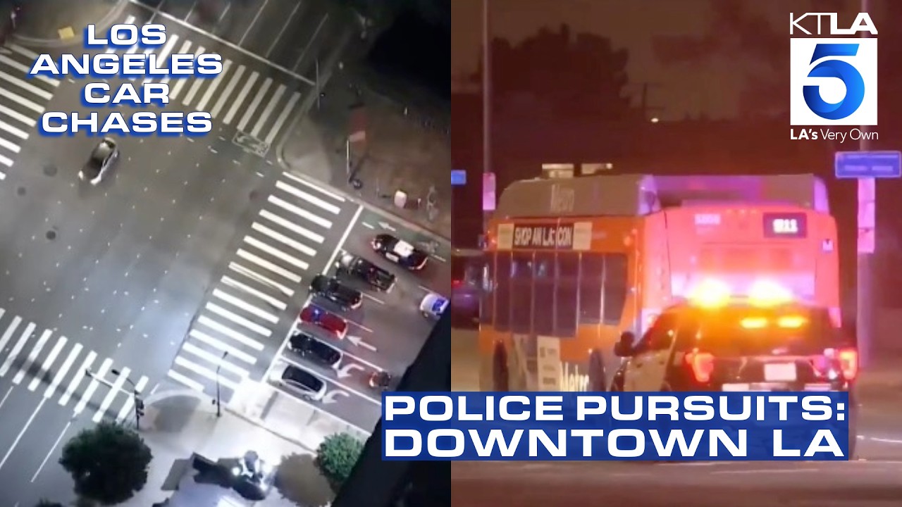 Police pursuits through Downtown LA | Los Angeles Car Chases