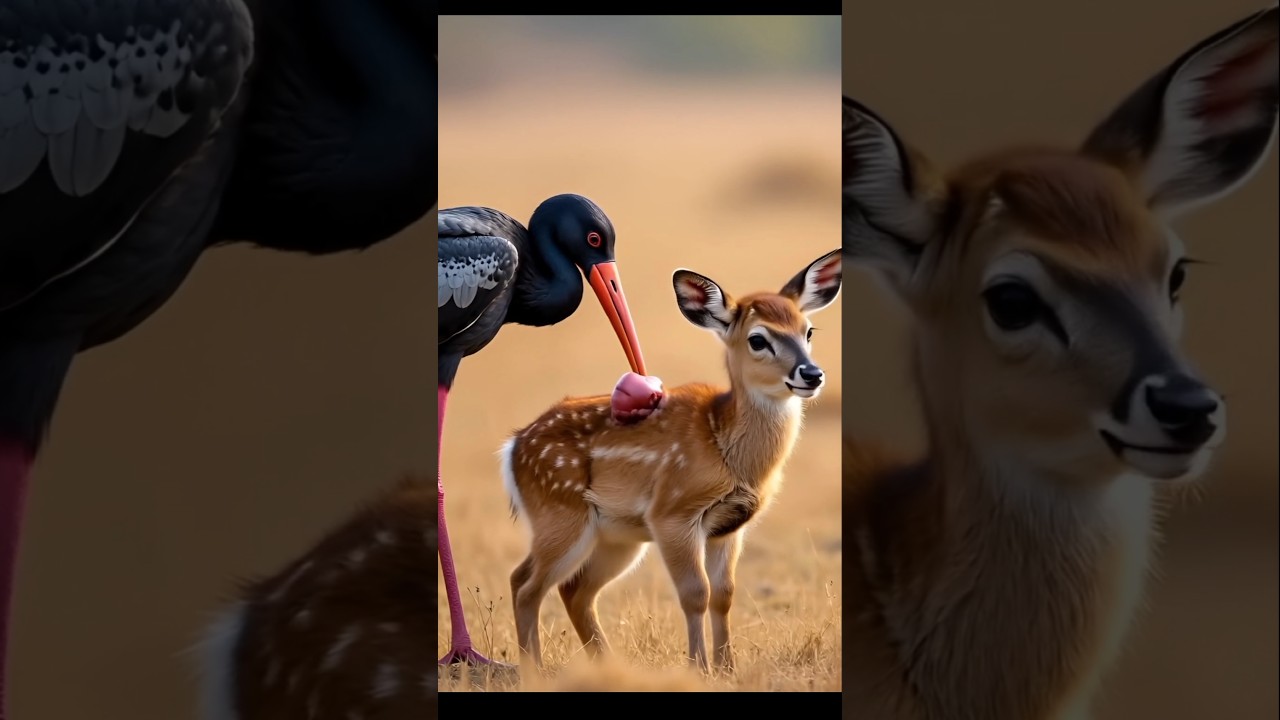 This Stork Saved Baby Deer in Pain Unbelievable Rescue part-26 #shorts #wildlife #viral #trending