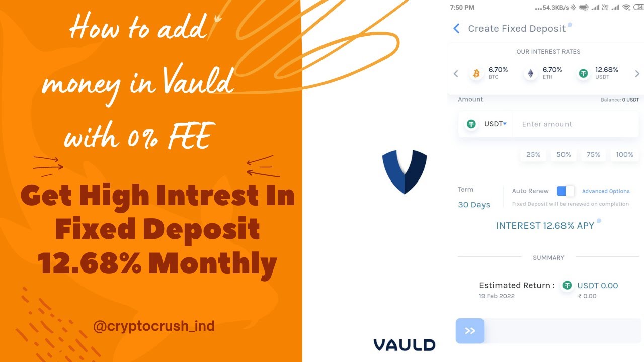 How to Deposit Money in Vauld Crypto App in 2022 | Vault Crypto Deposit | VAULD AIP Setup