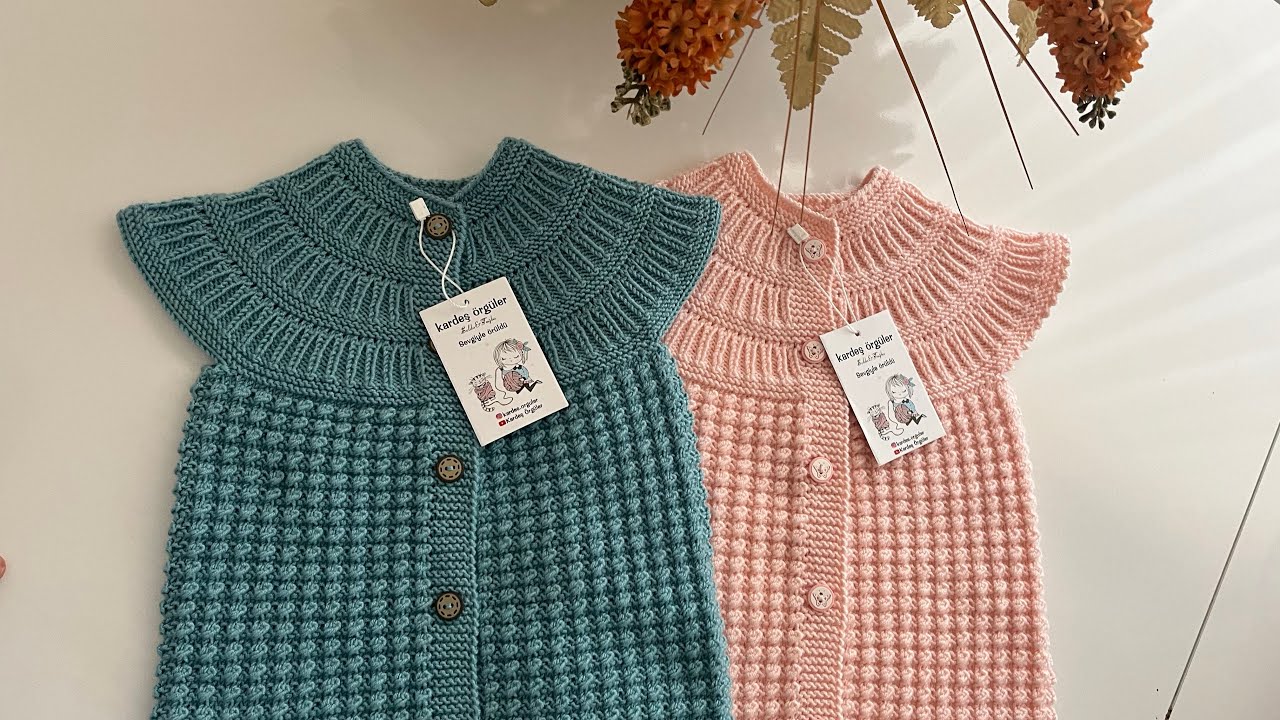 KOLAY KIZ VE ERKEK BEBEK YELEĞİ 🌸 BEBEK YELEK MODELİ #knitting #diy