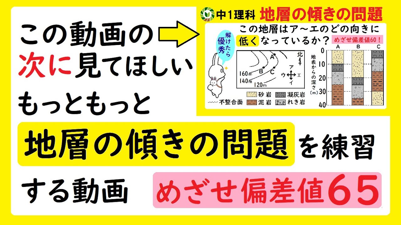 【目指せ偏差値65】地層の傾きと断層の問題