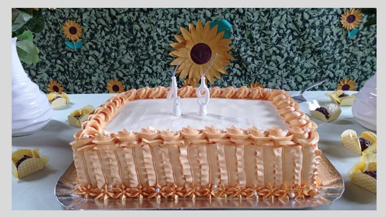 BOLO TEMA GIRASSOL/Ninho com abacaxi/decoração fácil para iniciantes.      #mayarosa#DoceSabor