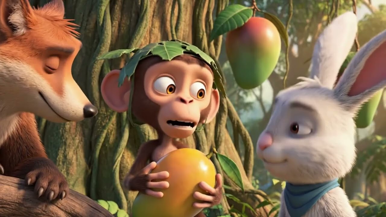 El Monito y sus Amigos Comparten la Comida | Historia de Valores
