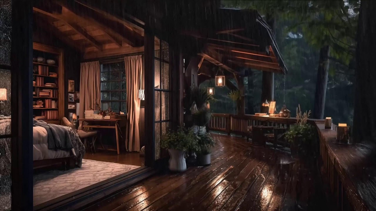 Soothing Rain Jazz Sounds for Sleep | Night Ambience, Relax, Focus