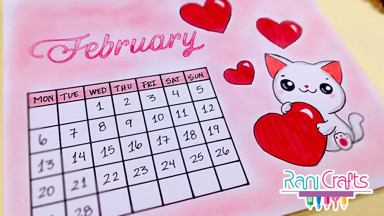 DIY -  FEBRUARY Calendar - Bullet journal, decoration, organization ideas.