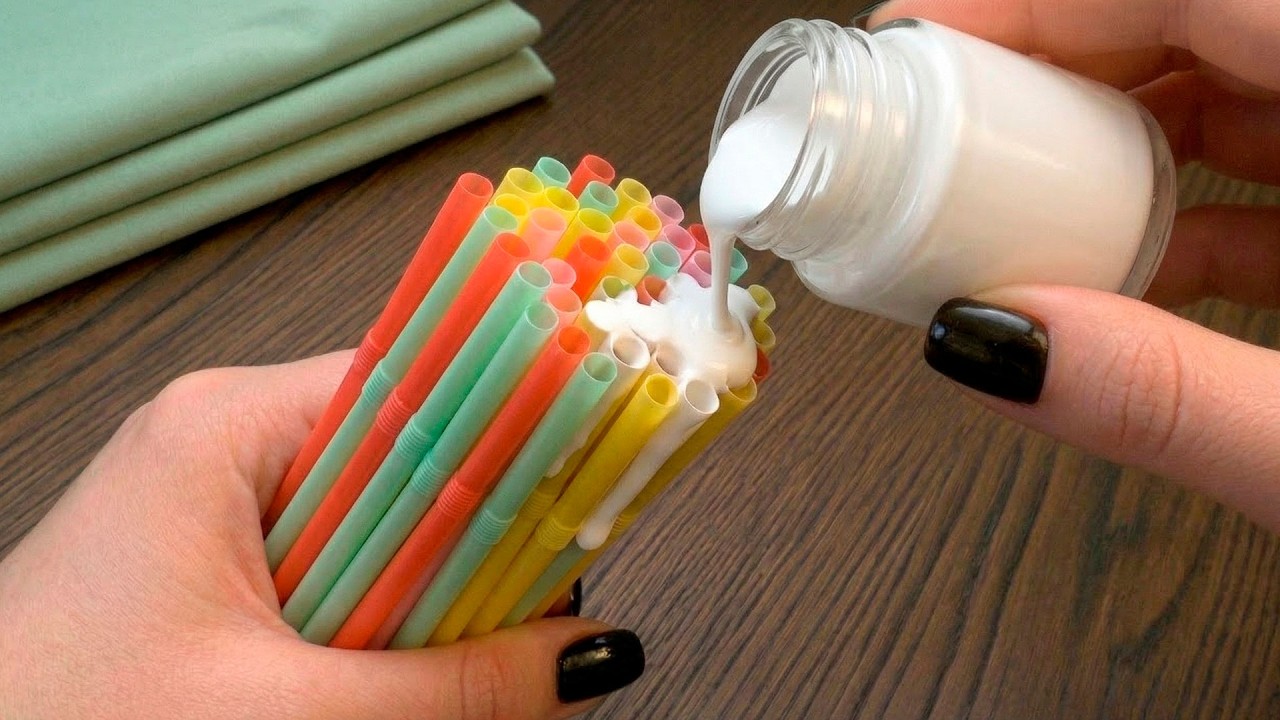 INCREDIBLY BEAUTIFUL!😍 GENIUS IDEA USINGDRINKING STRAWS♻️ THE BEST OF TRASH! #craft