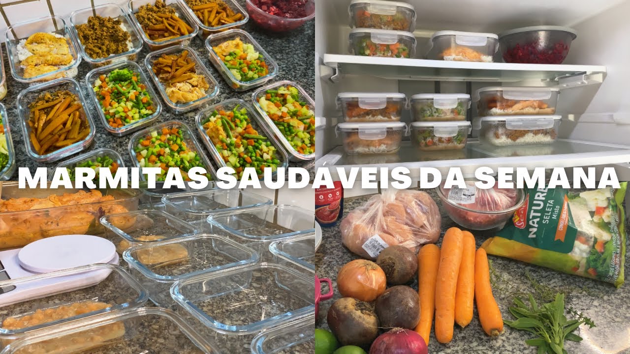 PREPARO E ORGANIZAÇÃO DAS MARMITAS DA SEMANA | como fazer marmitas saudáveis para a semana.