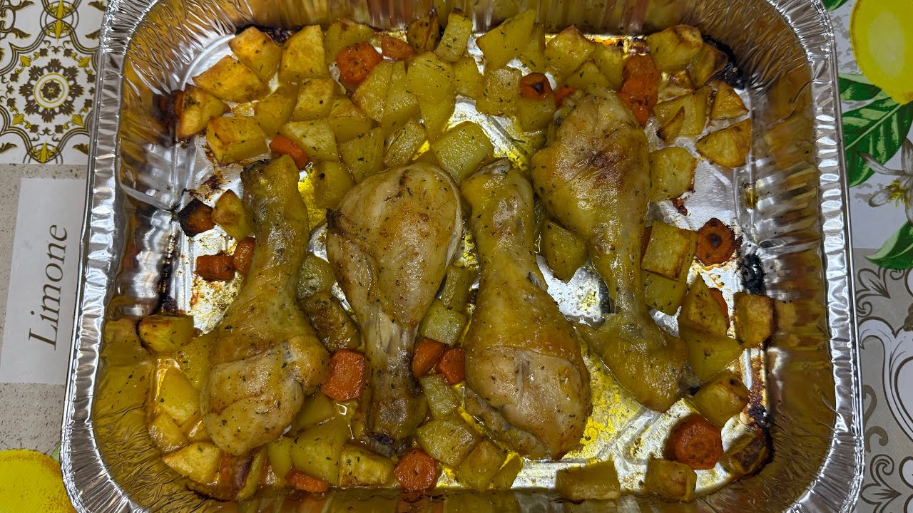 Easy Family Dinner: Baked Chicken with Potatoes and Carrots